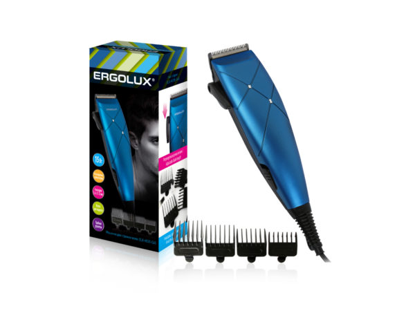ERGOLUX Машинка для стрижки волос ELX-HC05-C45 чёрный с синим (15Вт, 220-240В) оптом